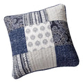 DaDa Bedding Patchwork Denim Blue Elegance Bohemian Euro Sham - 26” x 26" - 1PC (JHW660) by DaDalogy Bedding Collection