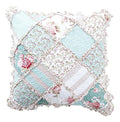 DaDa Bedding Patchwork Hint of Mint Floral Cotton Patchwork Euro Pillow Cover by DaDalogy Bedding Collection