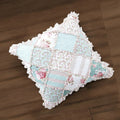 DaDa Bedding Patchwork Hint of Mint Floral Cotton Patchwork Euro Pillow Cover by DaDalogy Bedding Collection