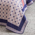 DaDa Bedding Peachy Pink Floral Blossoms Plum Purple Patchwork Quilted Bedspread Set - Designed in USA (JHW877) by DaDalogy Bedding Collection