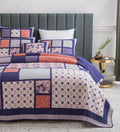 DaDa Bedding Peachy Pink Floral Blossoms Plum Purple Patchwork Quilted Bedspread Set - Designed in USA (JHW877) by DaDalogy Bedding Collection
