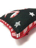 DaDa Bedding Peppermint Joy Stars Red Black Tapestry Throw Pillow Cover - 16” x 16” (12904) by DaDalogy Bedding Collection