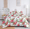DaDa Bedding Pink Romantic Roses Floral Duvet Cover Set by DaDalogy Bedding Collection