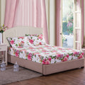 DaDa Bedding Pink Romantic Roses Floral Fitted Sheet Set by DaDalogy Bedding Collection