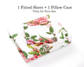 DaDa Bedding Pink Romantic Roses Floral Fitted Sheet Set by DaDalogy Bedding Collection