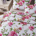 DaDa Bedding Pink Romantic Roses Floral Quilt Set by DaDalogy Bedding Collection