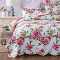 DaDa Bedding Pink Romantic Roses Floral Quilt Set by DaDalogy Bedding Collection