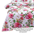 DaDa Bedding Pink Romantic Roses Floral Sheet Set by DaDalogy Bedding Collection