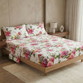 DaDa Bedding Pink Romantic Roses Floral Sheet Set by DaDalogy Bedding Collection