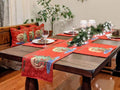 DaDa Bedding Red Santa Claus Christmas Tree Woven Tapestry Dining Table Runner (17615) by DaDalogy Bedding Collection