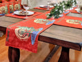 DaDa Bedding Red Santa Claus Christmas Tree Woven Tapestry Dining Table Runner (17615) by DaDalogy Bedding Collection
