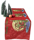 DaDa Bedding Red Santa Claus Christmas Tree Woven Tapestry Dining Table Runner (17615) by DaDalogy Bedding Collection
