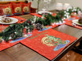 DaDa Bedding Red Santa Claus Christmas Tree Woven Tapestry Dining Table Runner (17615) by DaDalogy Bedding Collection