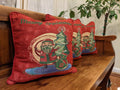 DaDa Bedding Red Santa Claus Christmas Woven Tapestry Throw Pillow Cover - 16" x 16" (17615) by DaDalogy Bedding Collection