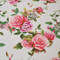 DaDa Bedding Romantic Roses Floral Bed Skirt - Matching Pink & White Ruffled Dust Ruffle for Quilted Coverlet Set - Lightweight & Breathable Polyester Bedskirt by DaDalogy Bedding Collection