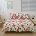 DaDa Bedding Romantic Roses Floral Bed Skirt - Matching Pink & White Ruffled Dust Ruffle for Quilted Coverlet Set - Lightweight & Breathable Polyester Bedskirt by DaDalogy Bedding Collection
