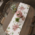 DaDa Bedding Romantic Roses Pink White Lovely Floral Quilted Dining Table Runner (879) by DaDalogy Bedding Collection