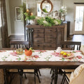 DaDa Bedding Romantic Roses Pink White Lovely Floral Quilted Dining Table Runner (879) by DaDalogy Bedding Collection