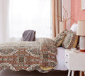 DaDa Bedding Rustic Earthy Cross Motif Folk Ogee Moroccan Scalloped Quilted Bedspread Set (JHW-944) by DaDalogy Bedding Collection