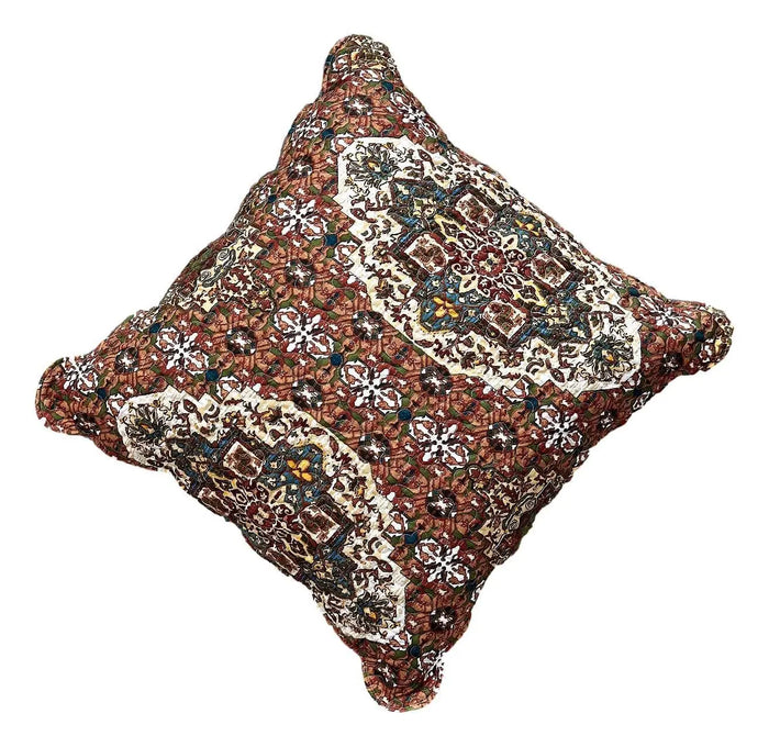 DaDa Bedding Rustic Earthy Cross Motif Folk Style Scalloped Euro Pillow Sham Cover, 26" x 26" (JHW944) by DaDalogy Bedding Collection