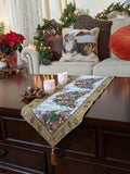 DaDa Bedding Rustic Floral Bouquet Lights Holiday Tapestry Dining Table Runner (6068) by DaDalogy Bedding Collection