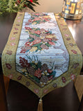 DaDa Bedding Rustic Floral Bouquet Lights Holiday Tapestry Dining Table Runner (6068) by DaDalogy Bedding Collection