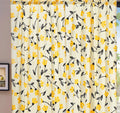 DaDa Bedding Set of 2 Botanical Floral Window Curtain Panels - Natural Semi Sheer Yellow Fleur Golden Orange Spring Time Tulips Straight Tailored Edge by DaDalogy Bedding Collection