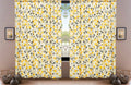 DaDa Bedding Set of 2 Botanical Floral Window Curtain Panels - Natural Semi Sheer Yellow Fleur Golden Orange Spring Time Tulips Straight Tailored Edge by DaDalogy Bedding Collection