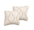 DaDa Bedding Set of 2 Charming Country Tufted Ivory Tan Ruffles Throw Pillow Covers - 18" x 18" (JHW873) by DaDalogy Bedding Collection