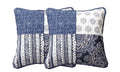 DaDa Bedding Set of 2-Pieces Bohemian Denim Blue Elegance Throw Pillow Covers - 18” x 18" (JHW660) by DaDalogy Bedding Collection