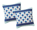 DaDa Bedding Set of 2-Pieces Mediterranean Fans Waves Minty Blue Throw Pillow Covers, 18" x 18" (JHW884) by DaDalogy Bedding Collection