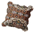 DaDa Bedding Set of 2-Pieces Rustic Earthy Cross Motif Folk Scalloped Throw Pillow Covers, 18" x 18" (JHW944) by DaDalogy Bedding Collection