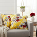 DaDa Bedding Set of 2 Sunshine Yellow Hummingbirds Floral Scalloped Throw Pillow Covers, 18" (JHW925) by DaDalogy Bedding Collection