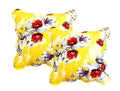 DaDa Bedding Set of 2 Sunshine Yellow Hummingbirds Floral Scalloped Throw Pillow Covers, 18" (JHW925) by DaDalogy Bedding Collection