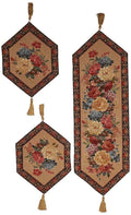 DaDa Bedding Set of 3-Pieces - Breath of Spring Floral Beige Woven Dining Tapestry Table Runners (3089) by DaDalogy Bedding Collection