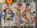 DaDa Bedding Set of 4-Pieces Dancing Women African Kwanzaa Tapestry Dining Table Placemats 13” x 19” (18117) by DaDalogy Bedding Collection