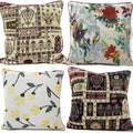 DaDa Bedding Set of 4 Pieces - Floral Garden Botanical Tapestry Throw Pillow Covers Bundle Pack - 16" x 16" by DaDalogy Bedding Collection
