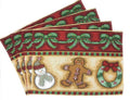DaDa Bedding Set of 4-Pieces Gingerbread Sweets Holiday Woven Tapestry Placemats 13” x 19” (12917) by DaDalogy Bedding Collection