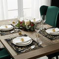 DaDa Bedding Set of 4-Pieces Magical Golden Reindeer Woven Tapestry Dining Table Placemats 13” x 19” by DaDalogy Bedding Collection