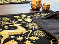 DaDa Bedding Set of 4-Pieces Magical Golden Reindeer Woven Tapestry Dining Table Placemats 13” x 19” by DaDalogy Bedding Collection