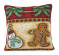 DaDa Bedding Set of 4 Pieces - Magical Santa Snowman Gingerbread Christmas Holiday Tapestry Throw Pillow Covers Bundle Pack - 16" x 16" by DaDalogy Bedding Collection