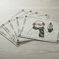 DaDa Bedding Set of 4-Pieces Magical Snowman Holiday Tapestry Placemats 13” x 19” (9733) by DaDalogy Bedding Collection