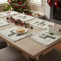 DaDa Bedding Set of 4-Pieces Magical Snowman Holiday Tapestry Placemats 13” x 19” (9733) by DaDalogy Bedding Collection