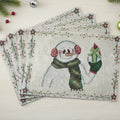 DaDa Bedding Set of 4-Pieces Magical Snowman Holiday Tapestry Placemats 13” x 19” (9733) by DaDalogy Bedding Collection