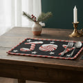 DaDa Bedding Set of 4-Pieces Peppermint Joy Holiday Tapestry Placemats 13” x 19” (12904) by DaDalogy Bedding Collection