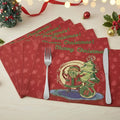 DaDa Bedding Set of 4-Pieces Red Santa Claus Christmas Tapestry Placemats 13” x 19” (17615) by DaDalogy Bedding Collection