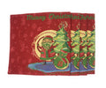 DaDa Bedding Set of 4-Pieces Red Santa Claus Christmas Tapestry Placemats 13” x 19” (17615) by DaDalogy Bedding Collection