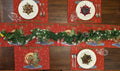 DaDa Bedding Set of 4-Pieces Red Santa Claus Christmas Tapestry Placemats 13” x 19” (17615) by DaDalogy Bedding Collection