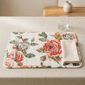 DaDa Bedding Set of 4-Pieces Romantic Roses Pink Floral Quilted Dining Placemats 13” x 19” (879) by DaDalogy Bedding Collection