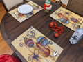 DaDa Bedding Set of 4-Pieces Starry Bohemian Lantern Ornaments Christmas Tapestry Placemats 13” x 19” (14916) by DaDalogy Bedding Collection